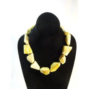 CHUNKY resin Asymmetric Stones Creamy Slag‎ NECKLACE Adjustable 20"